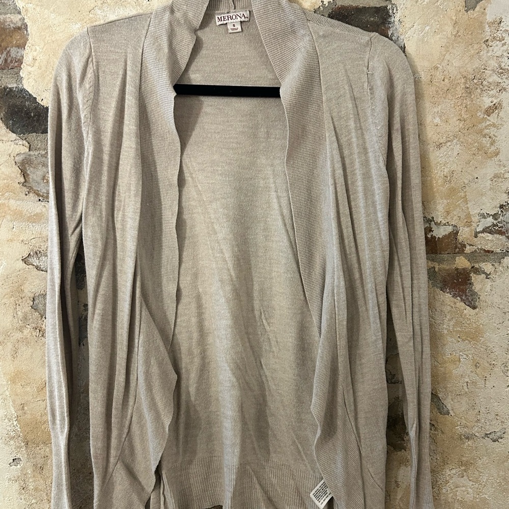 Merona Gray Cardigan Lightweight Knit Sweater